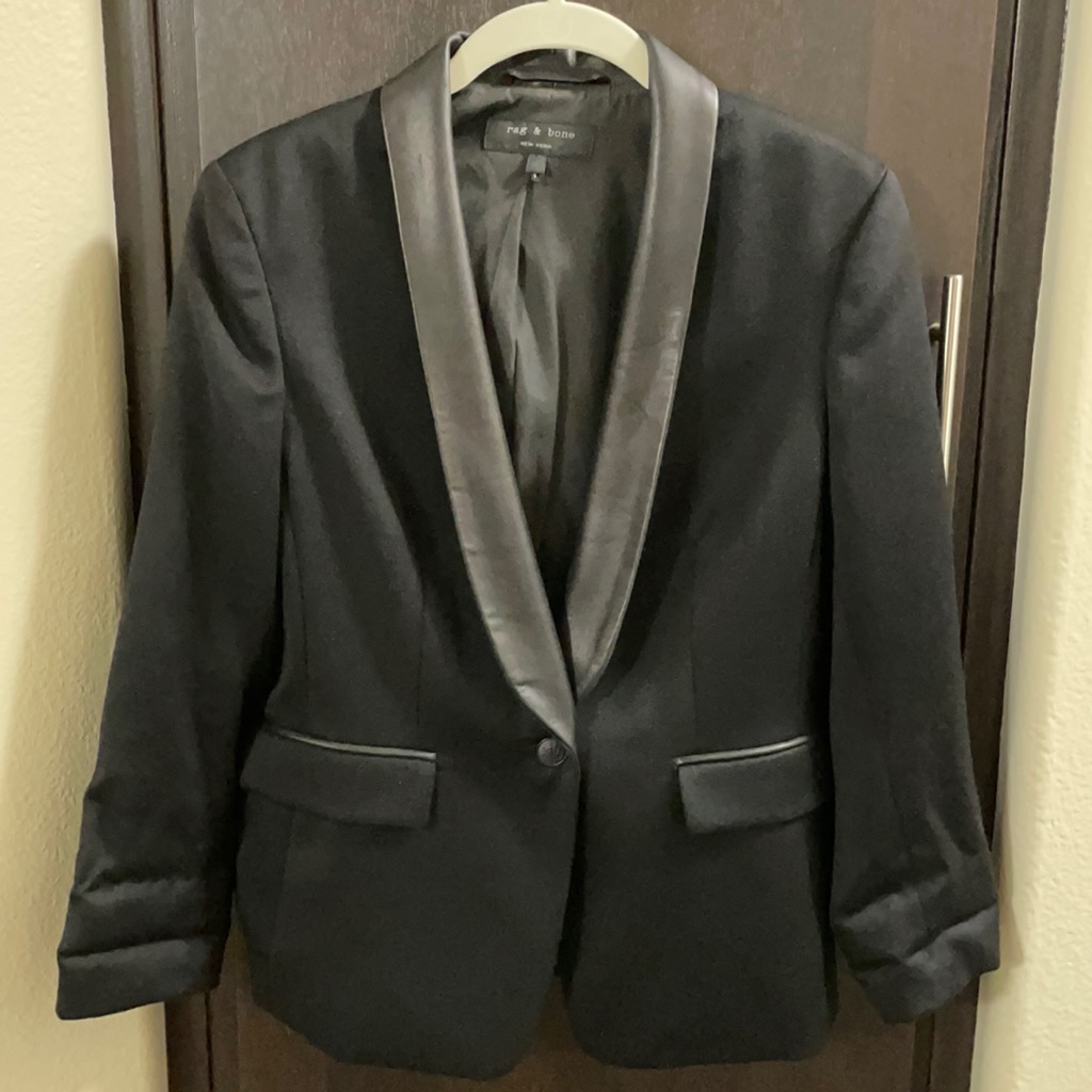 Rag & Bone Leather Accent Blazer